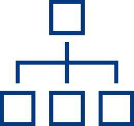 a blue and white diagram with squares on it
