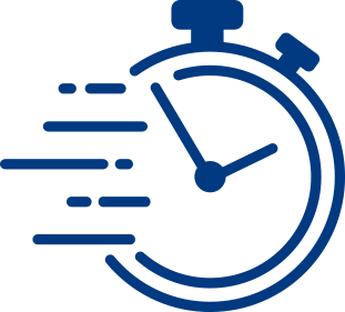 an alarm clock icon with blue lines on a white background